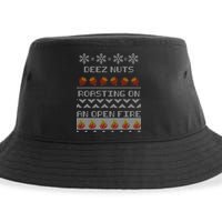 Deez Nuts Roasting On An Open Fire Ugly X-Mas Sustainable Bucket Hat