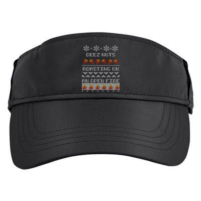 Deez Nuts Roasting On An Open Fire Ugly X-Mas Adult Drive Performance Visor