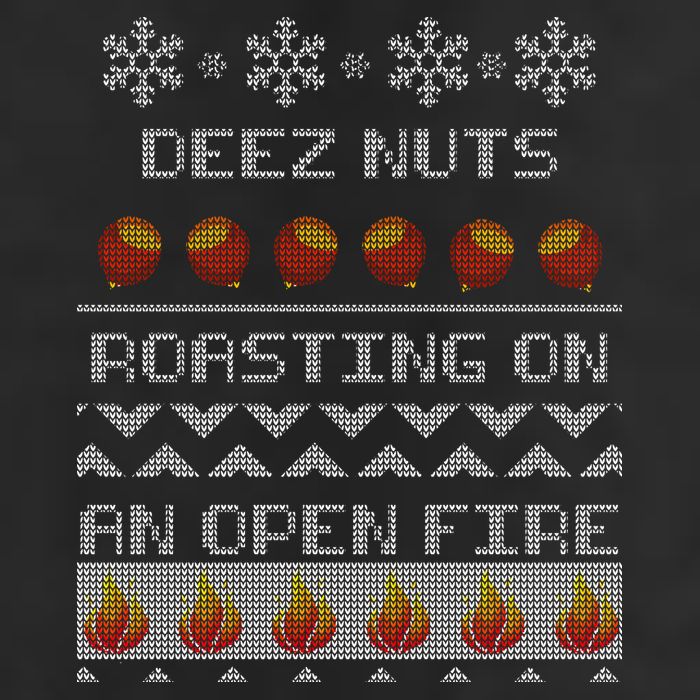 Deez Nuts Roasting On An Open Fire Ugly X-Mas 11oz C Handle Ceramic Mug