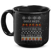 Deez Nuts Roasting On An Open Fire Ugly X-Mas 15oz Campfire Ceramic Mug