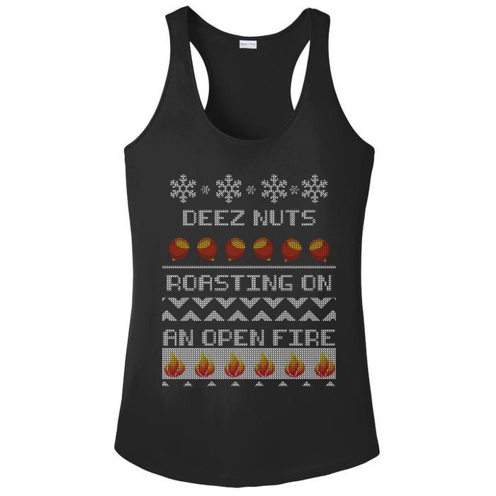 Deez Nuts Roasting On An Open Fire Ugly X-Mas Ladies PosiCharge Competitor Racerback Tank