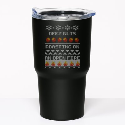 Deez Nuts Roasting On An Open Fire Ugly X-Mas Tumbler