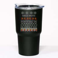 Deez Nuts Roasting On An Open Fire Ugly X-Mas Tumbler