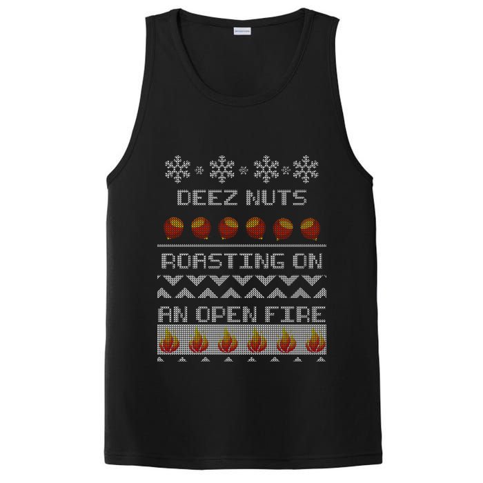 Deez Nuts Roasting On An Open Fire Ugly X-Mas PosiCharge Competitor Tank