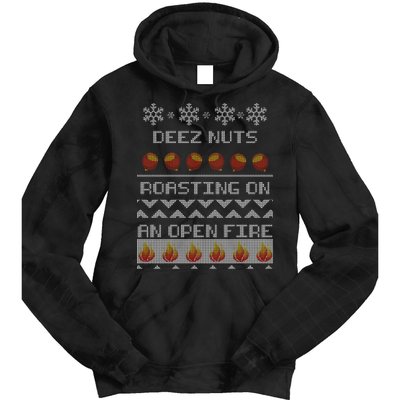 Deez Nuts Roasting On An Open Fire Ugly X-Mas Tie Dye Hoodie