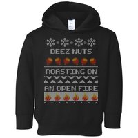 Deez Nuts Roasting On An Open Fire Ugly X-Mas Toddler Hoodie