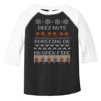 Deez Nuts Roasting On An Open Fire Ugly X-Mas Toddler Fine Jersey T-Shirt