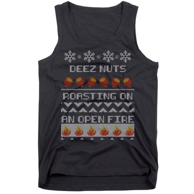 Deez Nuts Roasting On An Open Fire Ugly X-Mas Tank Top