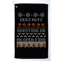 Deez Nuts Roasting On An Open Fire Ugly X-Mas Golf Towel
