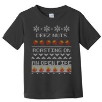 Deez Nuts Roasting On An Open Fire Ugly X-Mas Toddler T-Shirt