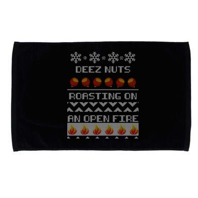 Deez Nuts Roasting On An Open Fire Ugly X-Mas Microfiber Hand Towel