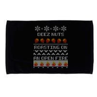 Deez Nuts Roasting On An Open Fire Ugly X-Mas Microfiber Hand Towel