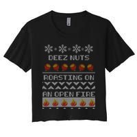 Deez Nuts Roasting On An Open Fire Ugly X-Mas Crop Top