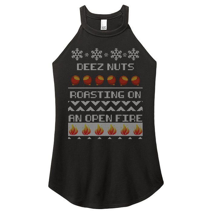 Deez Nuts Roasting On An Open Fire Ugly X-Mas Women's Perfect Tri Rocker Tank