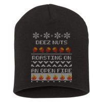Deez Nuts Roasting On An Open Fire Ugly X-Mas Short Acrylic Beanie
