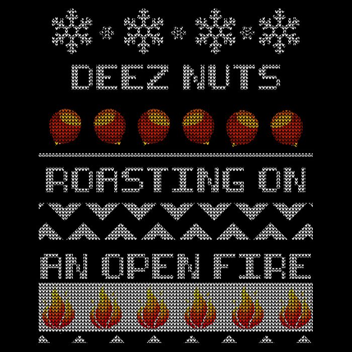 Deez Nuts Roasting On An Open Fire Ugly X-Mas Wool Snapback Cap