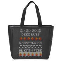 Deez Nuts Roasting On An Open Fire Ugly X-Mas Zip Tote Bag
