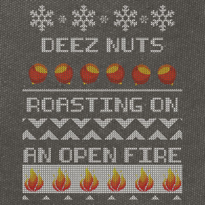 Deez Nuts Roasting On An Open Fire Ugly X-Mas Cotton Canvas Backpack