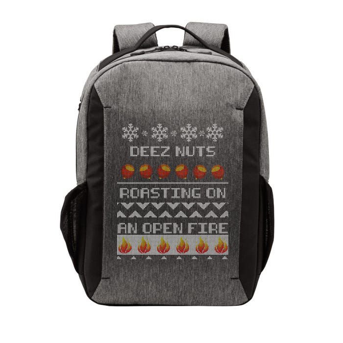 Deez Nuts Roasting On An Open Fire Ugly X-Mas Vector Backpack