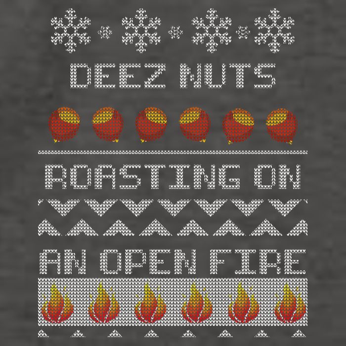 Deez Nuts Roasting On An Open Fire Ugly X-Mas Vector Backpack
