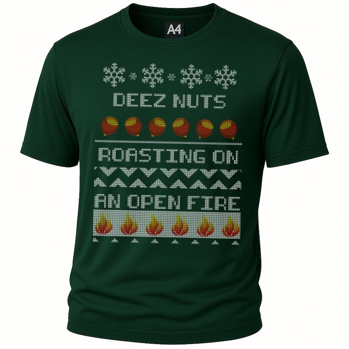 Deez Nuts Roasting On An Open Fire Ugly X-Mas Performance Shirt