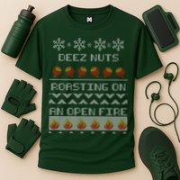 Deez Nuts Roasting On An Open Fire Ugly X-Mas Performance Shirt
