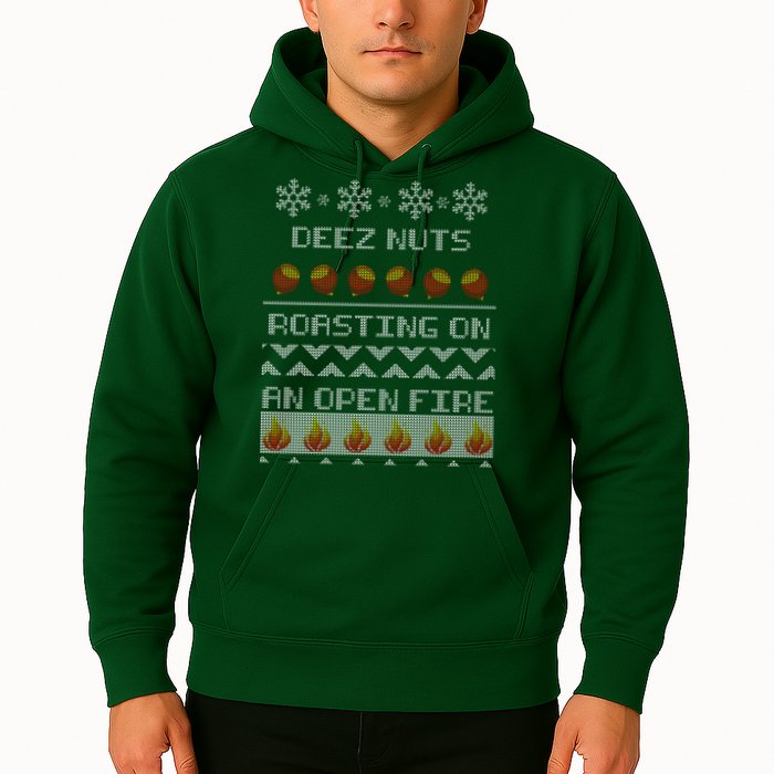 Deez Nuts Roasting On An Open Fire Ugly X-Mas Hoodie