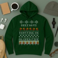 Deez Nuts Roasting On An Open Fire Ugly X-Mas Hoodie