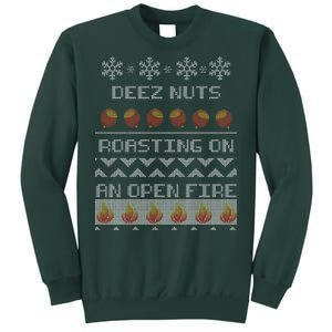 Deez Nuts Roasting On An Open Fire Ugly X-Mas Sweatshirt