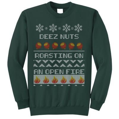 Deez Nuts Roasting On An Open Fire Ugly X-Mas Sweatshirt