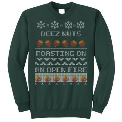 Deez Nuts Roasting On An Open Fire Ugly X-Mas Sweatshirt