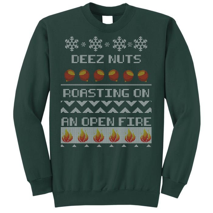 Deez Nuts Roasting On An Open Fire Ugly X-Mas Sweatshirt