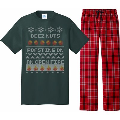 Deez Nuts Roasting On An Open Fire Ugly X-Mas Pajama Set