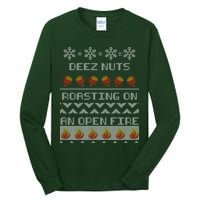 Deez Nuts Roasting On An Open Fire Ugly X-Mas Tall Long Sleeve T-Shirt