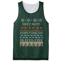 Deez Nuts Roasting On An Open Fire Ugly X-Mas Mesh Reversible Basketball Jersey Tank