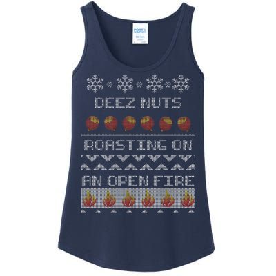 Deez Nuts Roasting On An Open Fire Ugly X-Mas Ladies Essential Tank