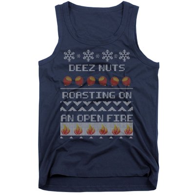 Deez Nuts Roasting On An Open Fire Ugly X-Mas Tank Top