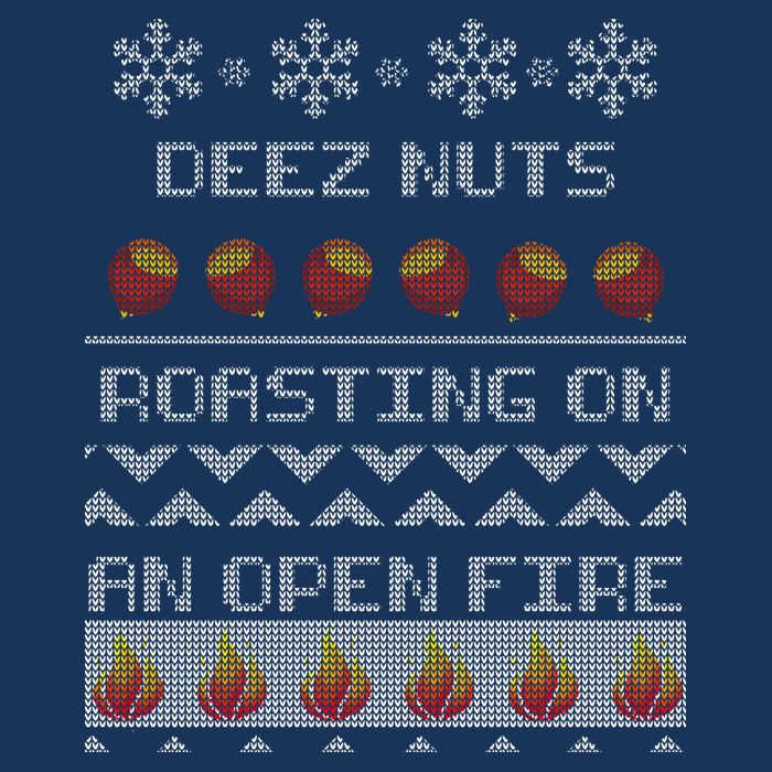 Deez Nuts Roasting On An Open Fire Ugly X-Mas Infant Baby Jersey Bodysuit
