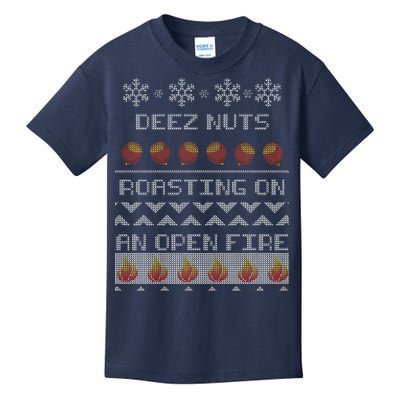 Deez Nuts Roasting On An Open Fire Ugly X-Mas Kids T-Shirt