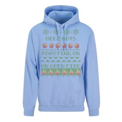 Deez Nuts Roasting On An Open Fire Ugly X-Mas Unisex Surf Hoodie