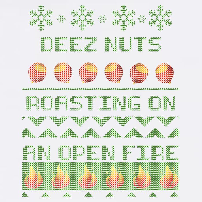Deez Nuts Roasting On An Open Fire Ugly X-Mas Garment-Dyed Sweatshirt