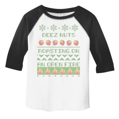 Deez Nuts Roasting On An Open Fire Ugly X-Mas Toddler Fine Jersey T-Shirt