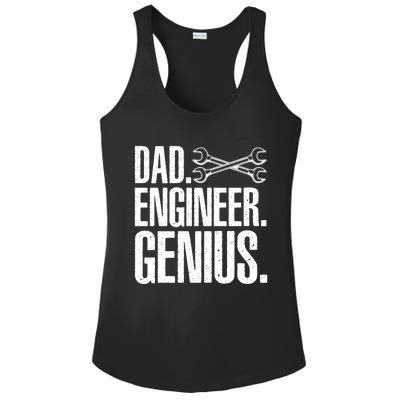 Dad Engineer Funny Mechanic Engineer Fathers Day Gift Ladies PosiCharge Competitor Racerback Tank