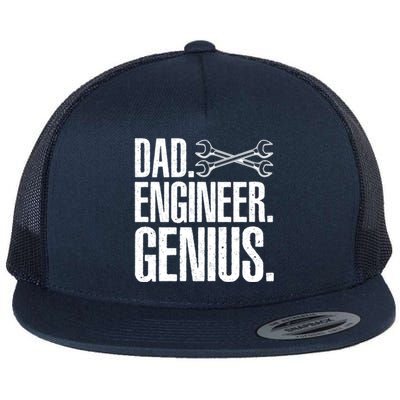 Dad Engineer Funny Mechanic Engineer Fathers Day Gift Flat Bill Trucker Hat