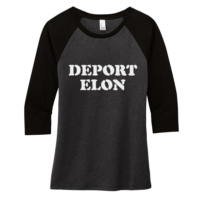 Deport Elon Funny Political Women's Tri-Blend 3/4-Sleeve Raglan Shirt