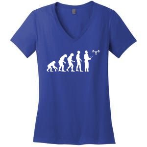 Drone Evolution Funny Quadcopter Drone Pilot Gift Women's V-Neck T-Shirt