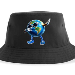 Dabbing Earth Funny Earth Day 2024 Sustainable Bucket Hat