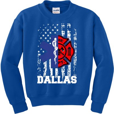 Dallas Emt Firefighter Great Gift Firefighter Emt Fire Cute Gift Kids Sweatshirt