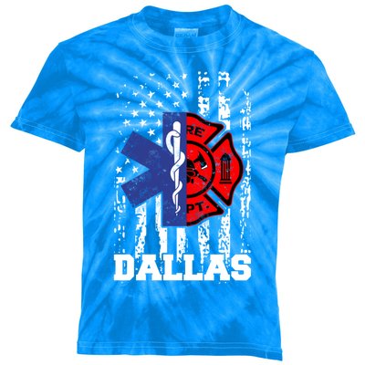 Dallas Emt Firefighter Great Gift Firefighter Emt Fire Cute Gift Kids Tie-Dye T-Shirt