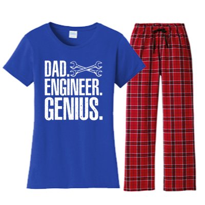 Dad Engineer Funny Mechanic Engineer FatherS Day Gift Women's Flannel Pajama Set